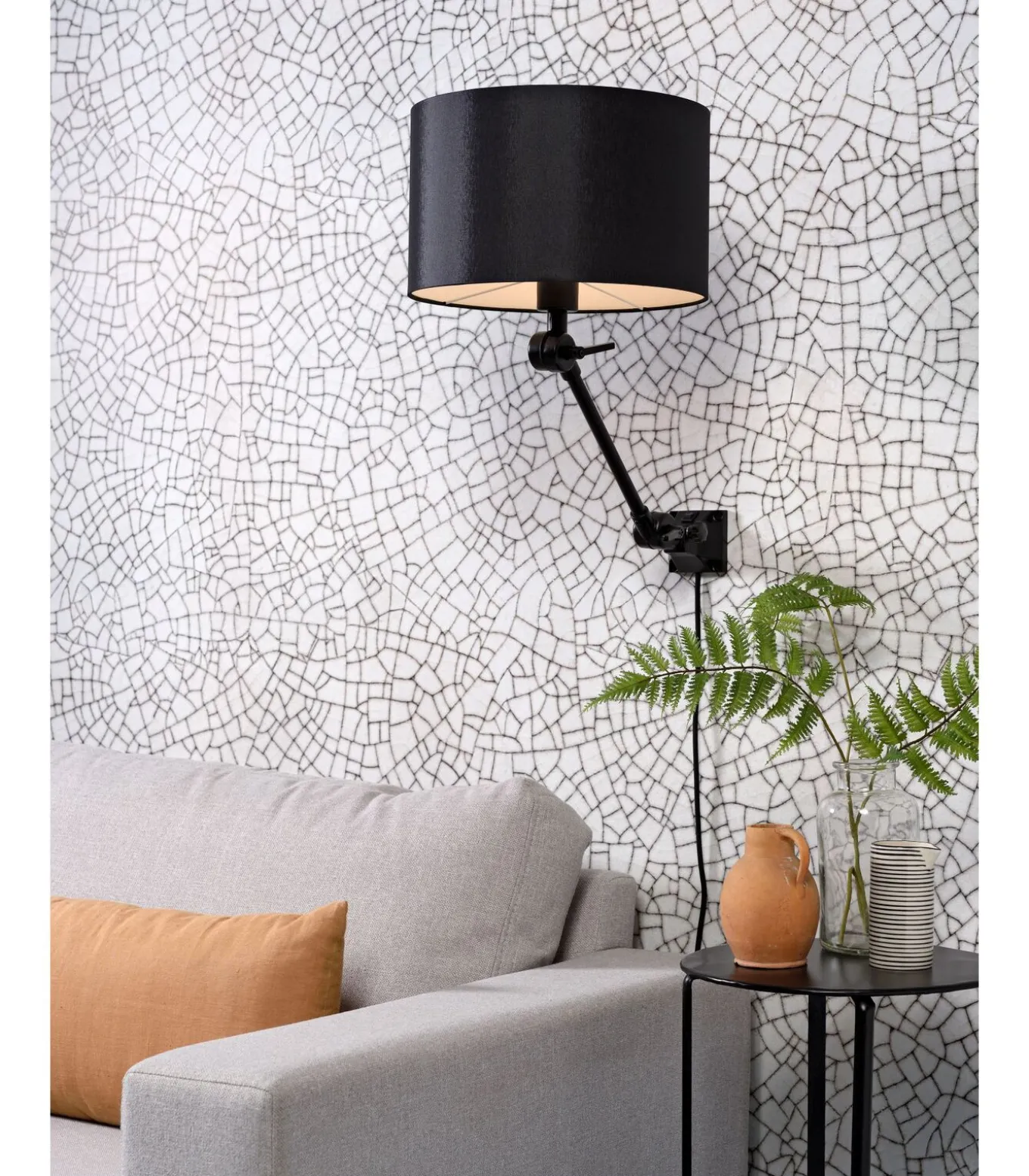 Wandlamp Amsterdam - Zwart/Zwart - 65x32x45cm