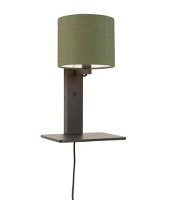Wandlamp Andes - Bamboe Zwart/Groen - 19x24x36cm