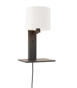 Wandlamp Andes - Bamboe Zwart/Wit - 19x24x36cm