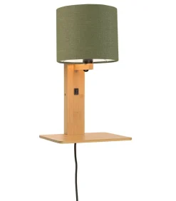 Wandlamp Andes - Bamboe/Groen - 19x24x36cm