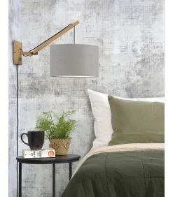 Wandlamp Andes - Bamboe/Lichtgrijs - 50x32x45cm