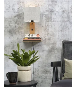 Wandlamp Andes - Bamboe/Naturel - 19x24x36cm