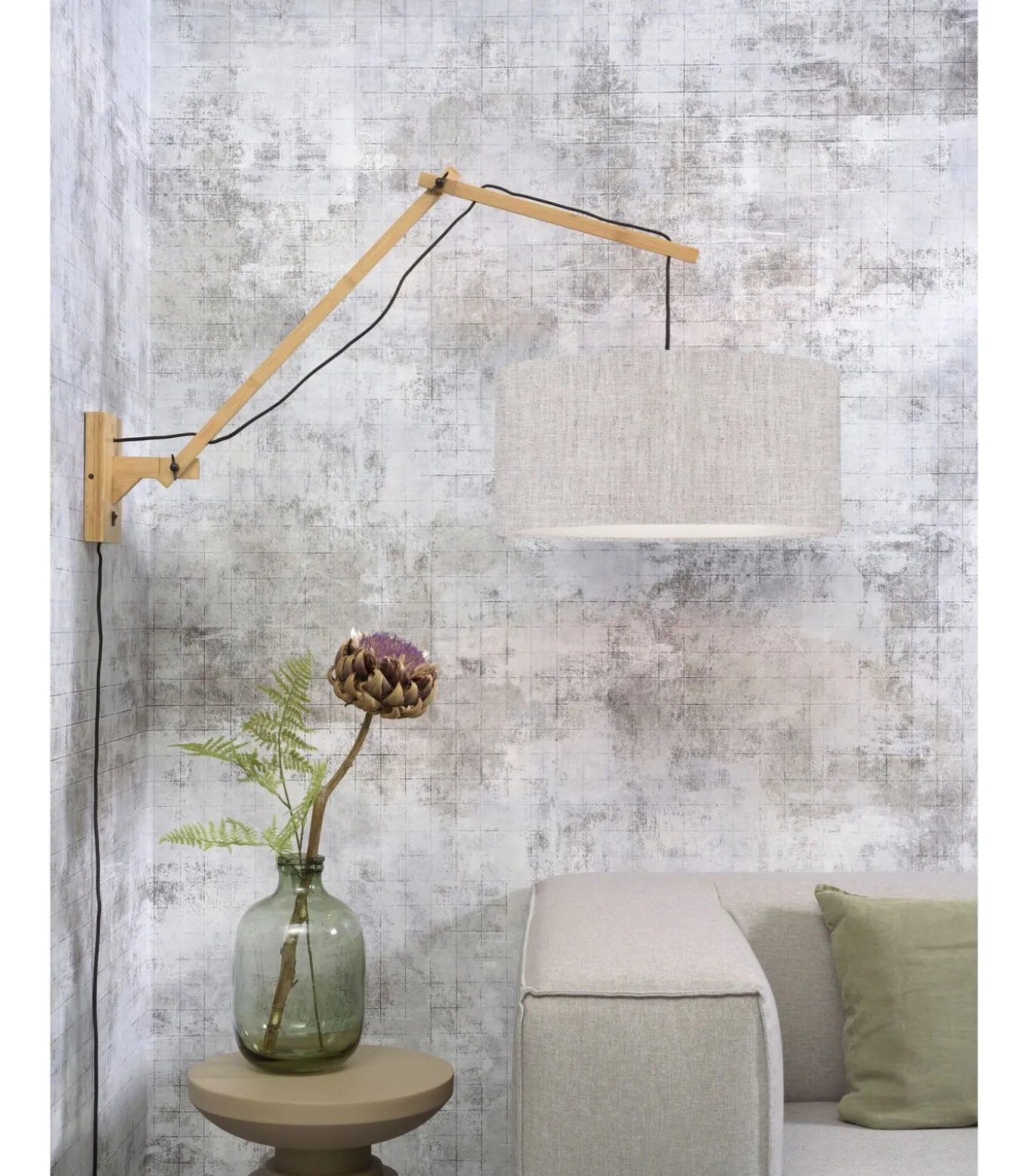 Wandlamp Andes - Bamboe/Naturel - 95x47x55cm