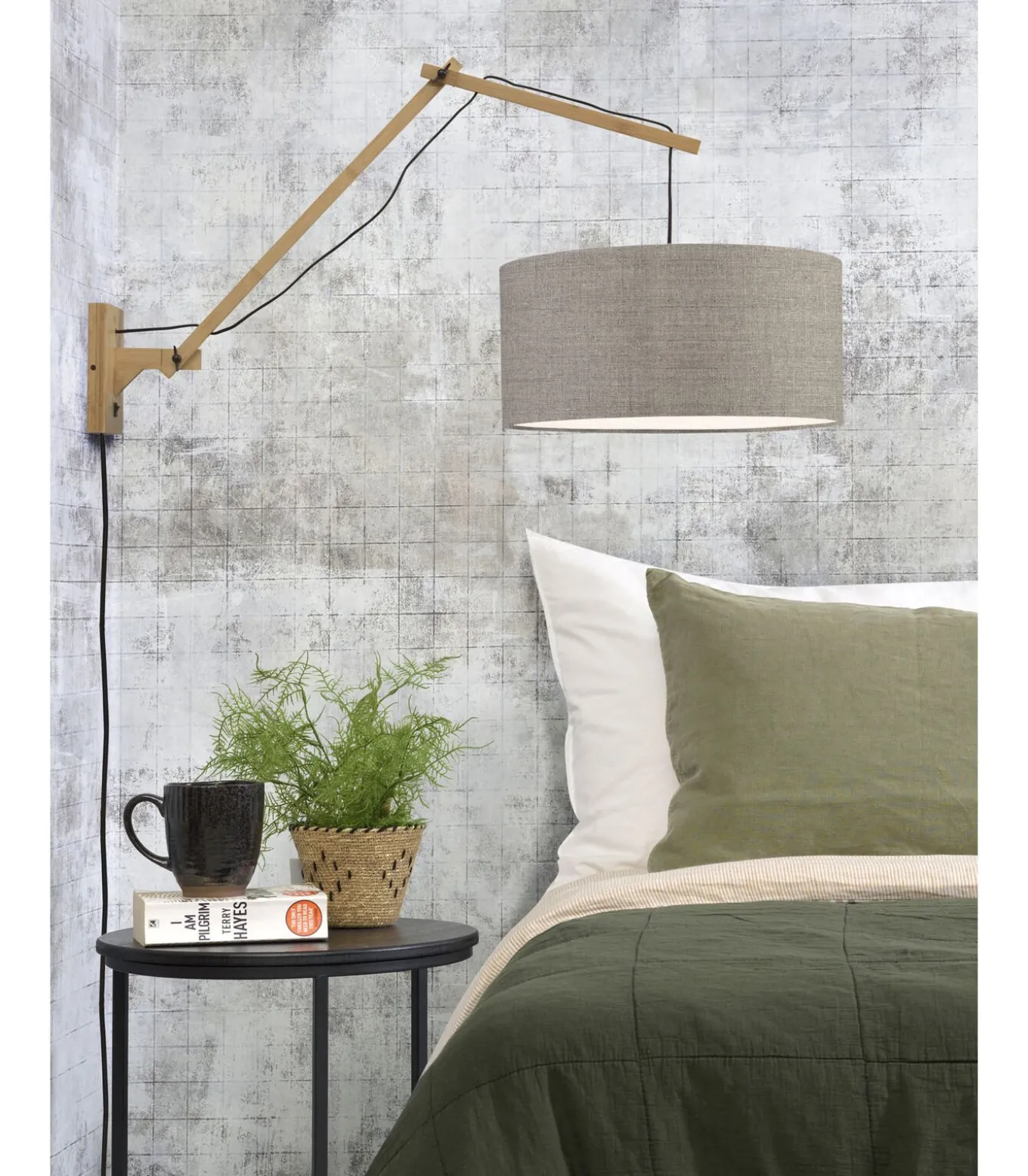 Wandlamp Andes - Bamboe/Taupe - 95x47x55cm