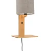 Wandlamp Andes - Bamboe/Taupe - 19x24x36cm