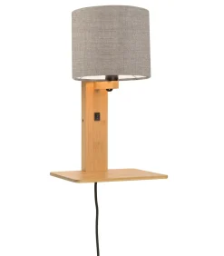 Wandlamp Andes - Bamboe/Taupe - 19x24x36cm