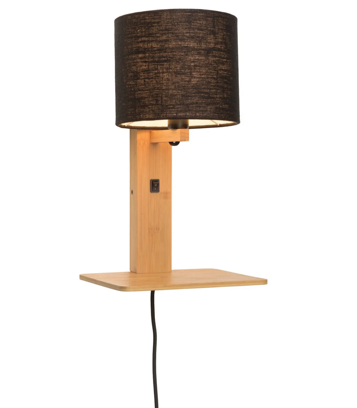 Wandlamp Andes - Bamboe/Zwart - 19x24x36cm