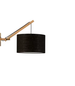 Wandlamp Andes - Bamboe/Zwart - 50x32x45cm