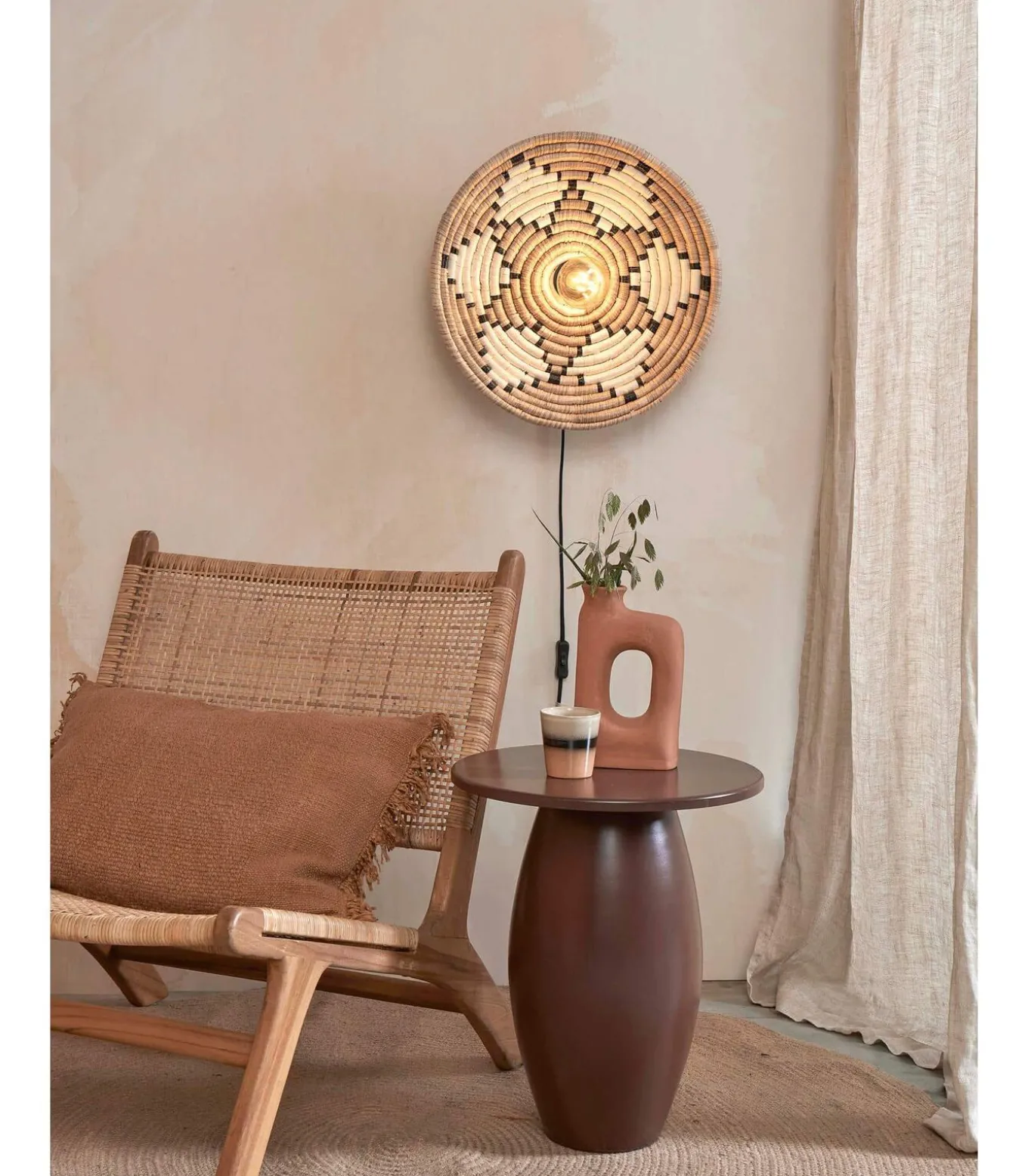 Wandlamp Andros - Naturel/Wit - Ø45cm