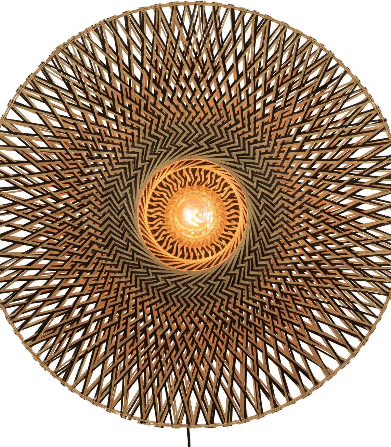 Wandlamp Bali - Bamboe/Zwart - Ø87cm