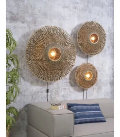 Wandlamp Bali - Bamboe/Zwart - Ø87cm