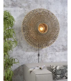 Wandlamp Bali - Bamboe/Zwart - Ø87cm
