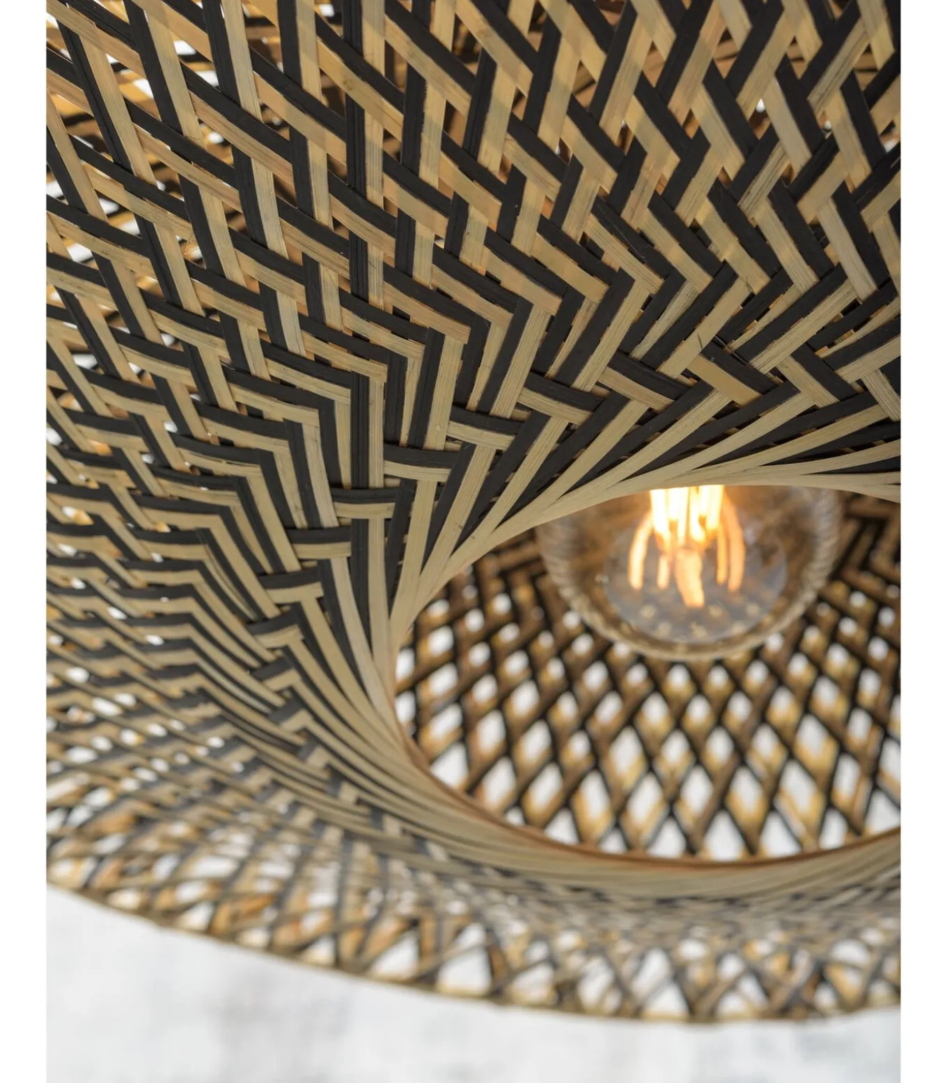 Wandlamp Bali - Bamboe/Zwart - Ø87cm