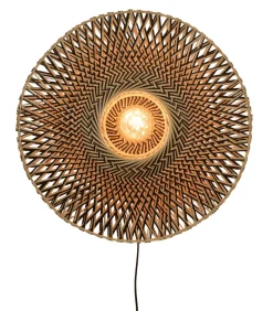 Wandlamp Bali - Bamboe/Zwart - Ø60cm