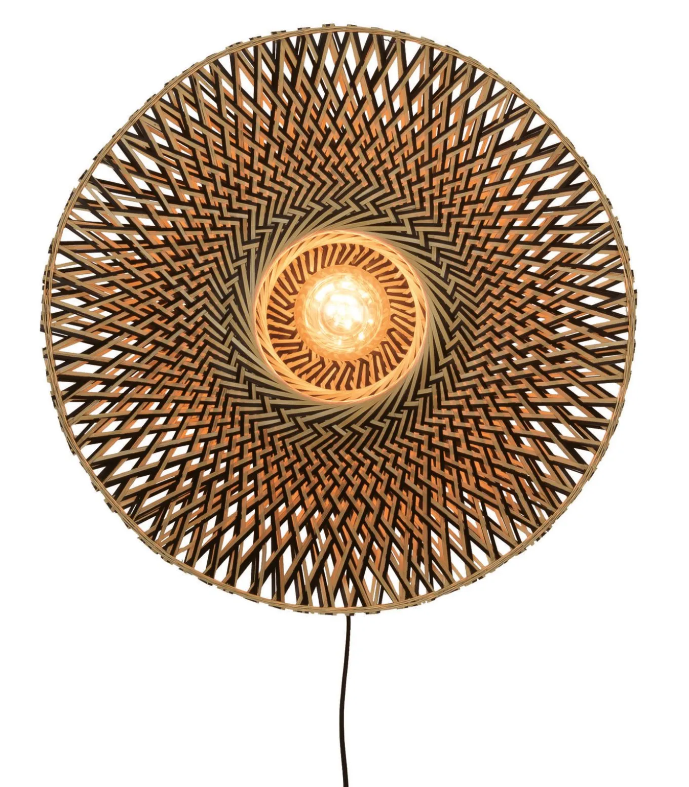Wandlamp Bali - Bamboe/Zwart - Ø60cm