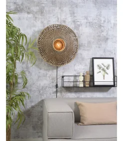 Wandlamp Bali - Bamboe/Zwart - Ø60cm