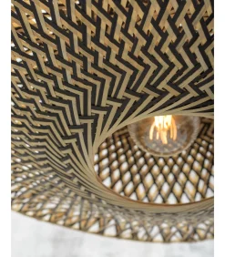 Wandlamp Bali - Bamboe/Zwart - Ø60cm