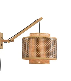 Wandlamp Bhutan - Bamboe/Zwart - 55x44x45cm
