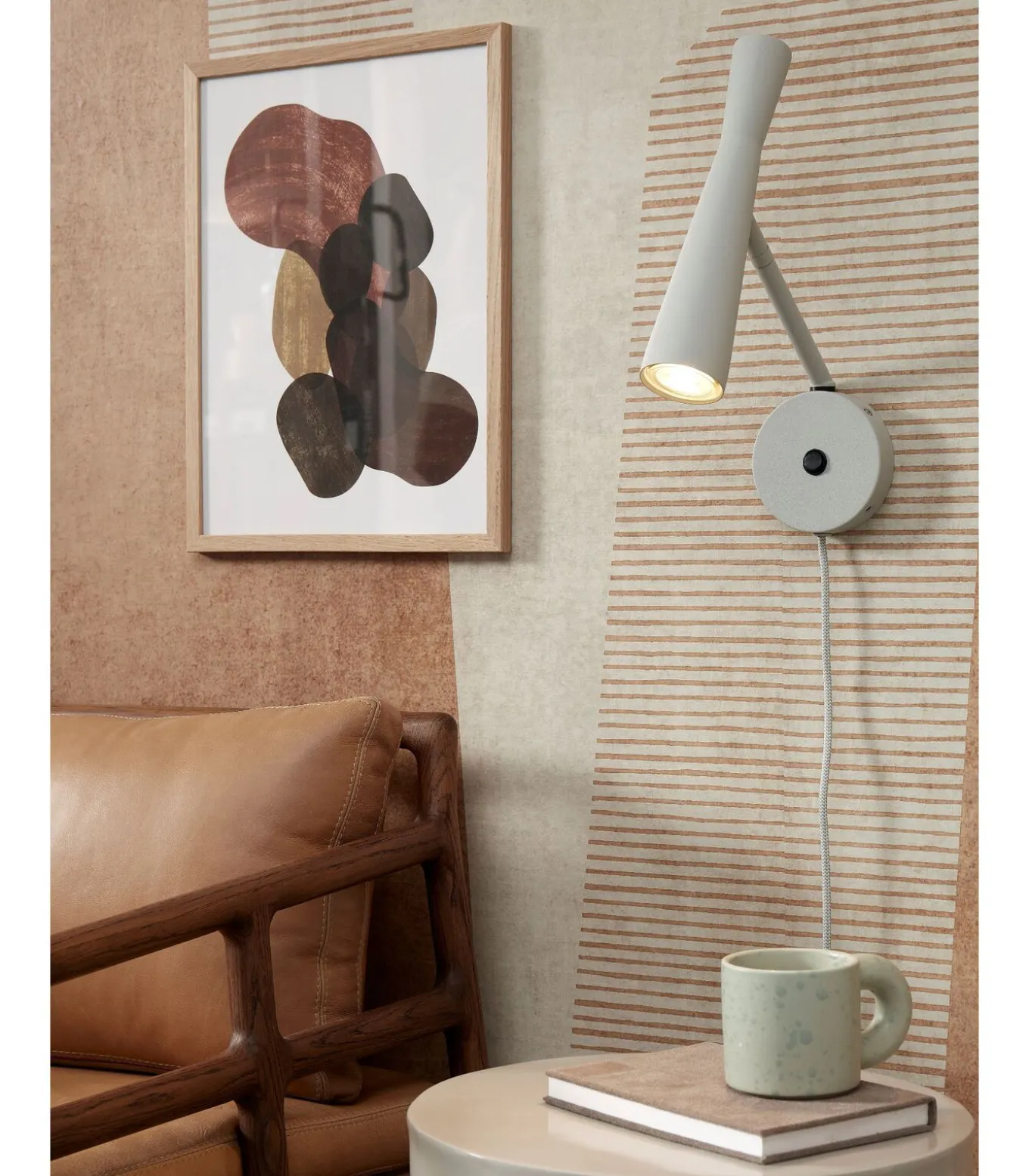 Wandlamp Bordeaux - Grijs - 10.5x26x34.5cm