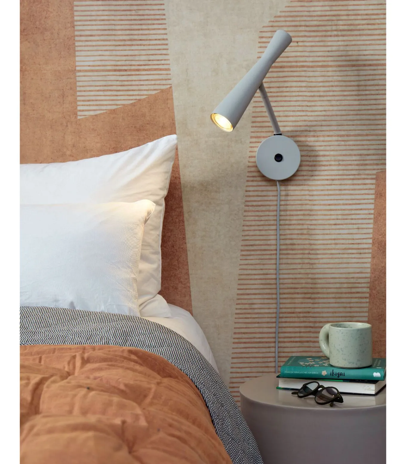 Wandlamp Bordeaux - Grijs - 10.5x26x34.5cm