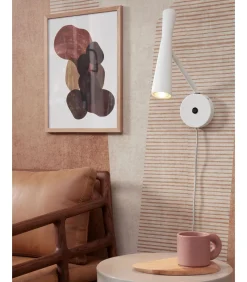 Wandlamp Bordeaux - Wit - 10.5x26x34.5cm