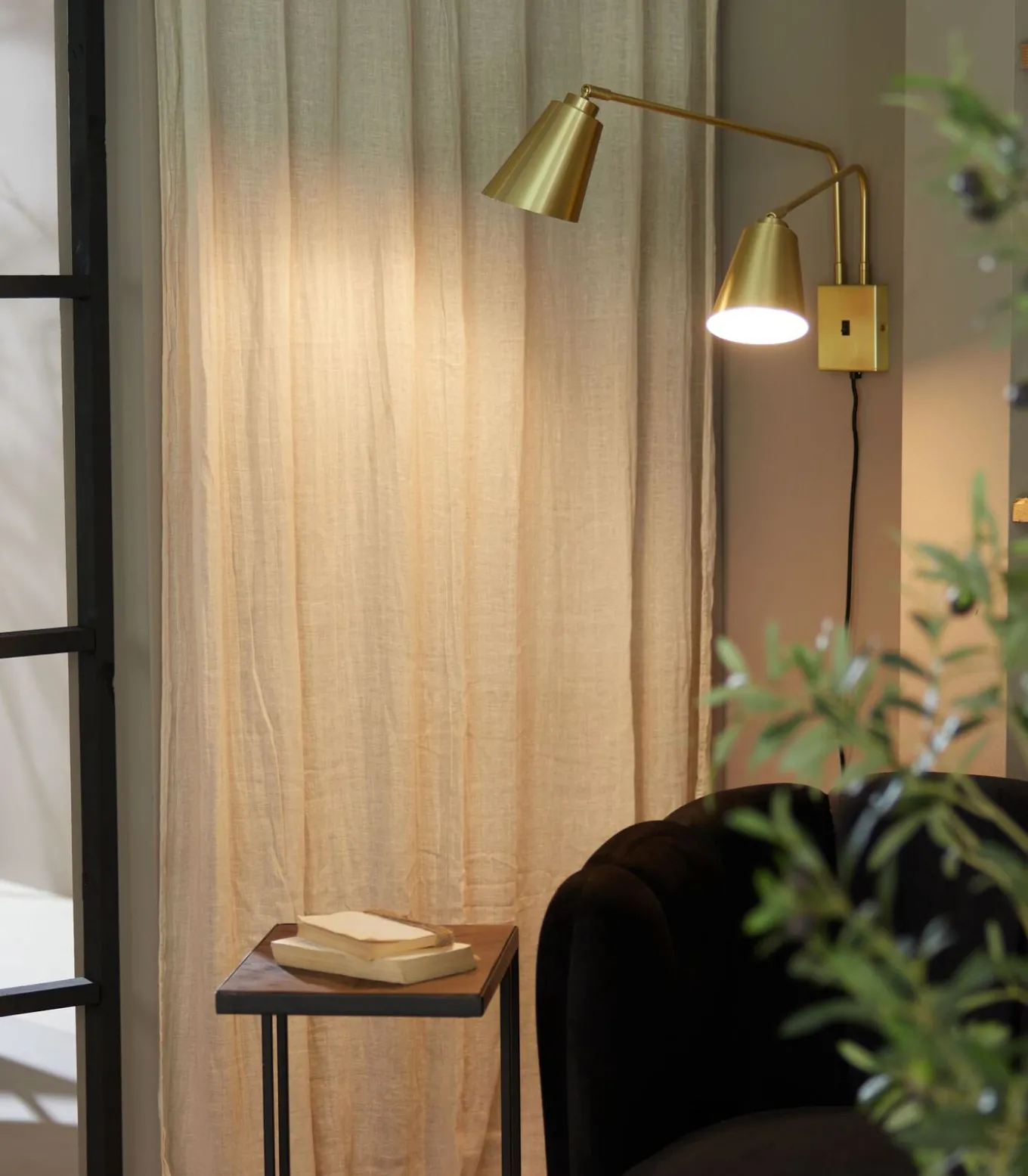 Wandlamp Bremen - Goud - 130x60x49cm - 2L