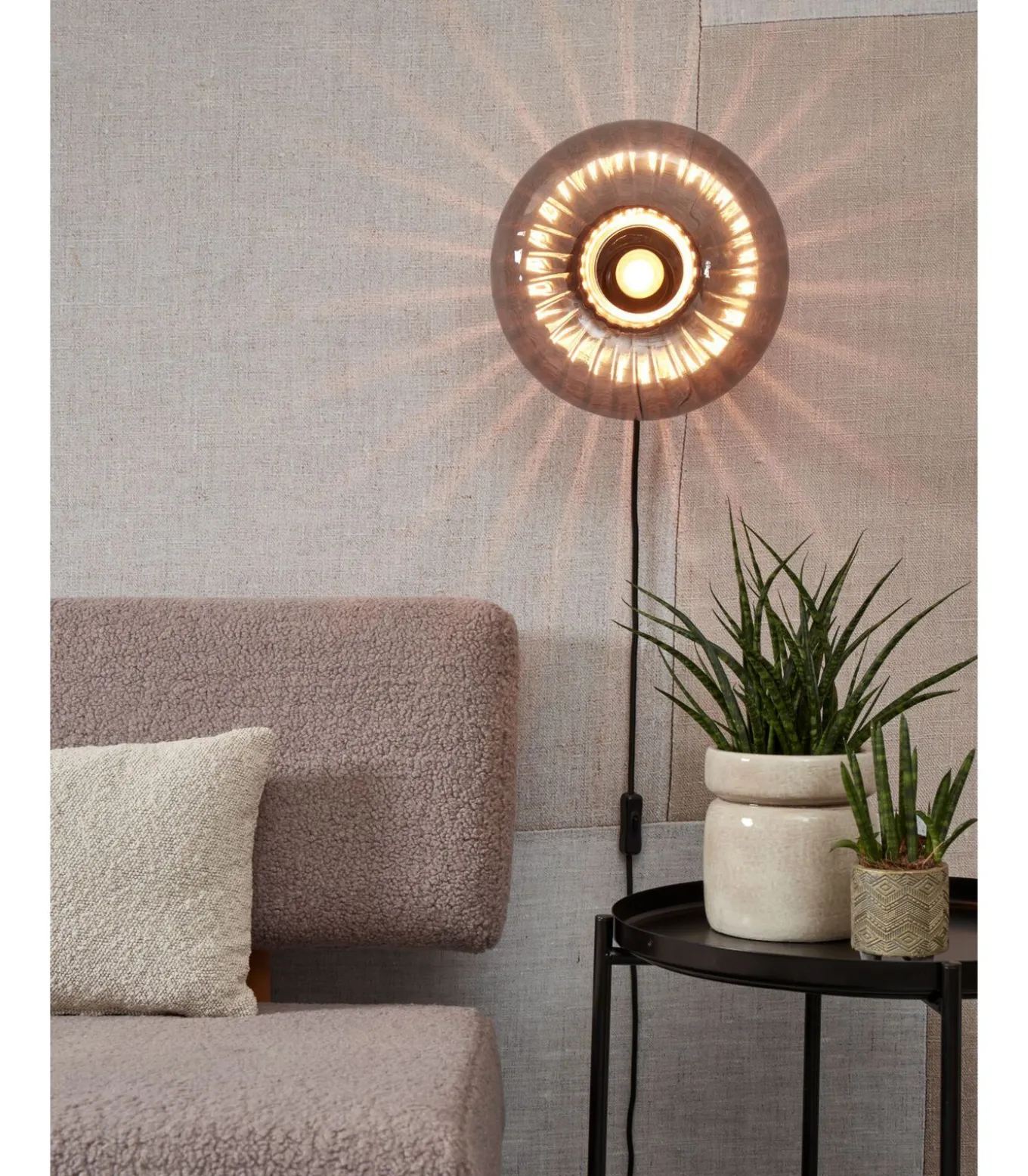 Wandlamp Brussels - Antraciet - Ø27cm