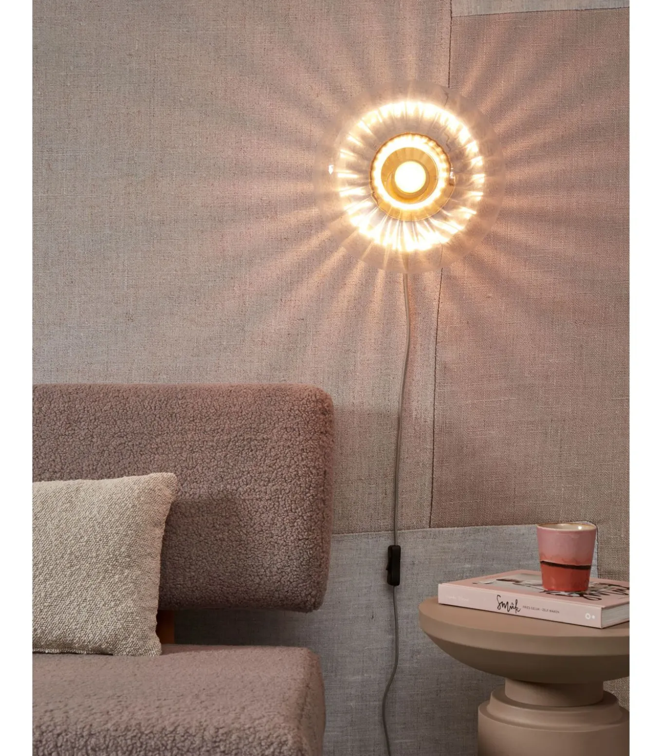 Wandlamp Brussels - Goud/Glas - Ø27cm