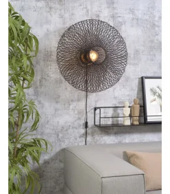 Wandlamp Cango - Bamboe Zwart - Ø60cm