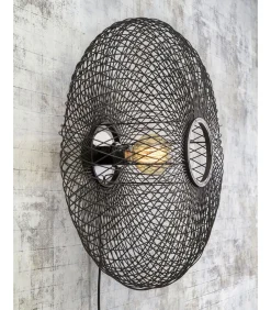 Wandlamp Cango - Bamboe Zwart - Ø60cm