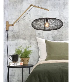 Wandlamp Cango - Bamboe/Zwart - 105x60x60cm