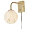 Wandlamp Carrara - Goud/Wit - 12x18x21cm