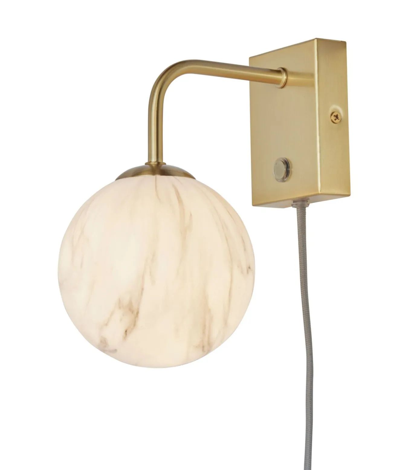 Wandlamp Carrara - Goud/Wit - 12x18x21cm