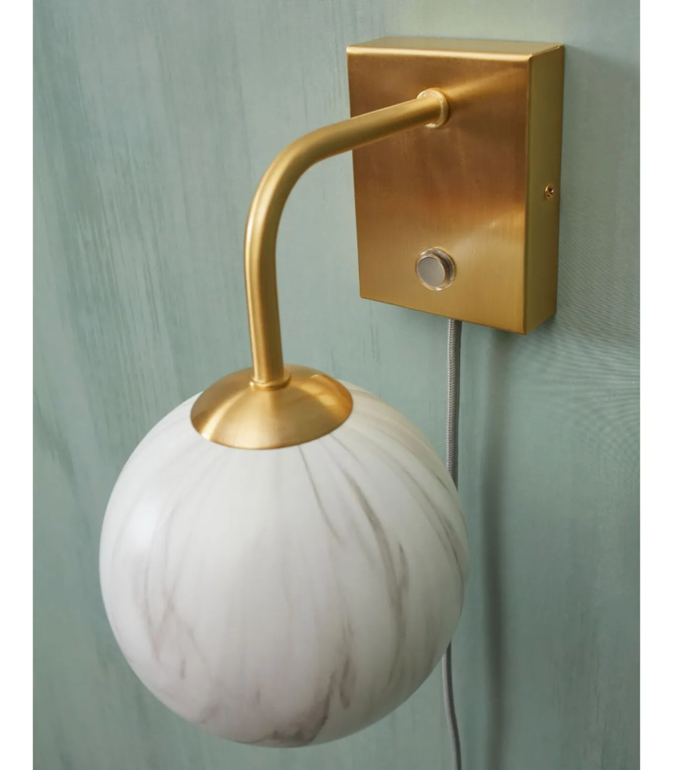 Wandlamp Carrara - Goud/Wit - 12x18x21cm