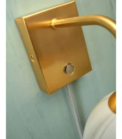 Wandlamp Carrara - Goud/Wit - 12x18x21cm