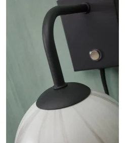 Wandlamp Carrara - Zwart/Wit - 12x18x21cm