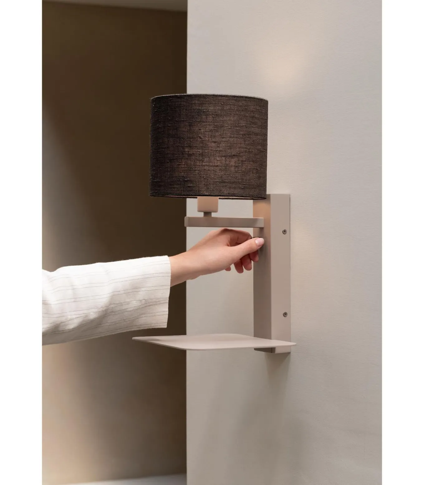 Wandlamp Florence - Bruin - 24x24x42cm