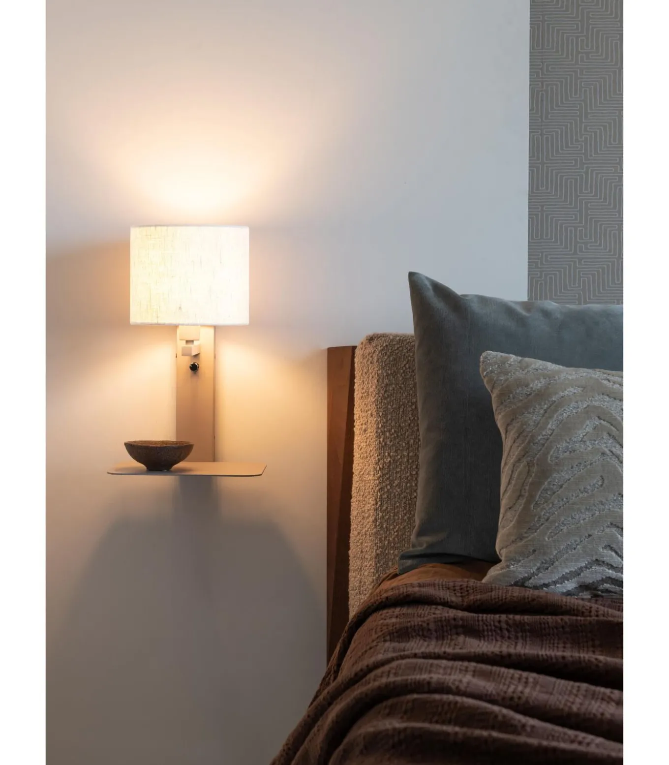 Wandlamp Florence - Bruin - 24x24x42cm