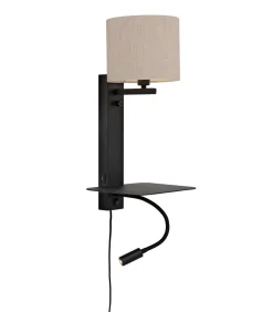 Wandlamp Florence - Naturel/Zwart - 24x22x52cm