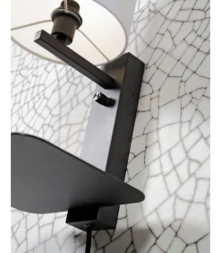 Wandlamp Florence - Naturel/Zwart - 24x22x42cm