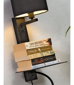 Wandlamp Florence - Zwart/Zwart - 24x22x52cm