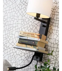 Wandlamp Florence - Zwart/Zwart - 24x22x52cm