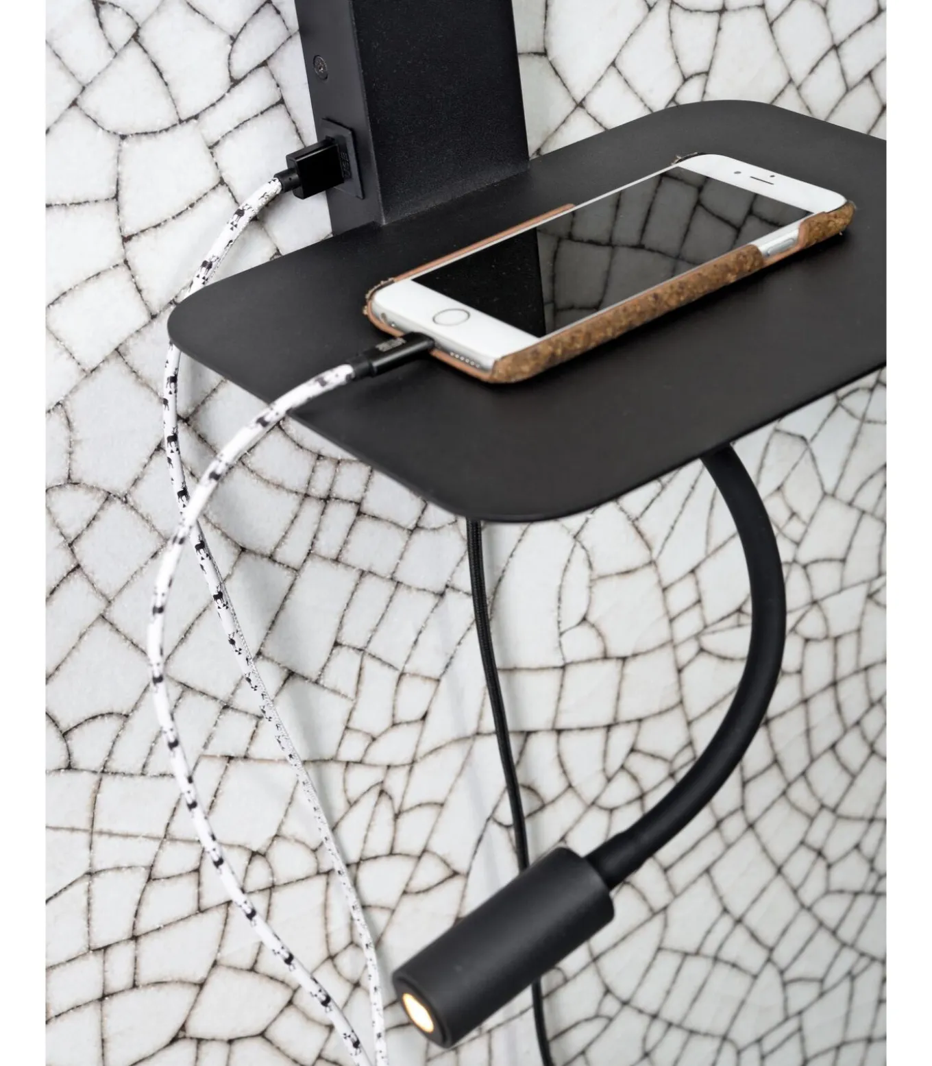 Wandlamp Florence - Zwart/Zwart - 24x22x52cm