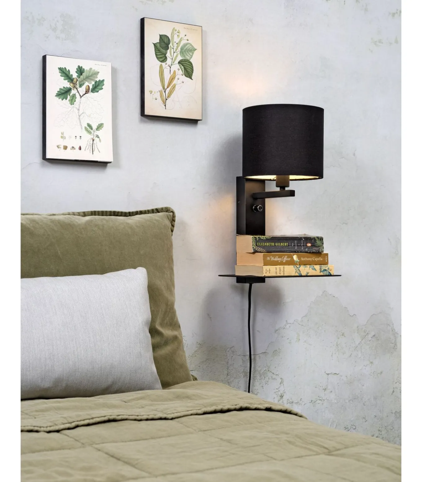 Wandlamp Florence - Zwart/Zwart - 24x22x42cm