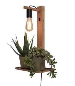 Wandlamp Flores - Bamboe - 30x18x52cm