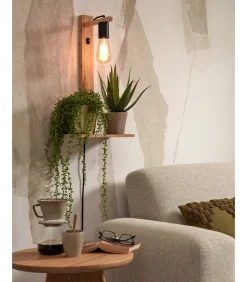 Wandlamp Flores - Bamboe - 30x18x52cm
