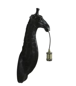 Wandlamp Giraffe - Zwart - 20.5x19x61cm