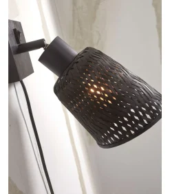 Wandlamp Java - Bamboe Zwart - Ø15cm