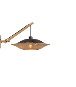 Wandlamp Kalimantan - Bamboe/Zwart - 55x44x45cm