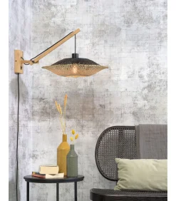 Wandlamp Kalimantan - Bamboe/Zwart - 55x44x45cm